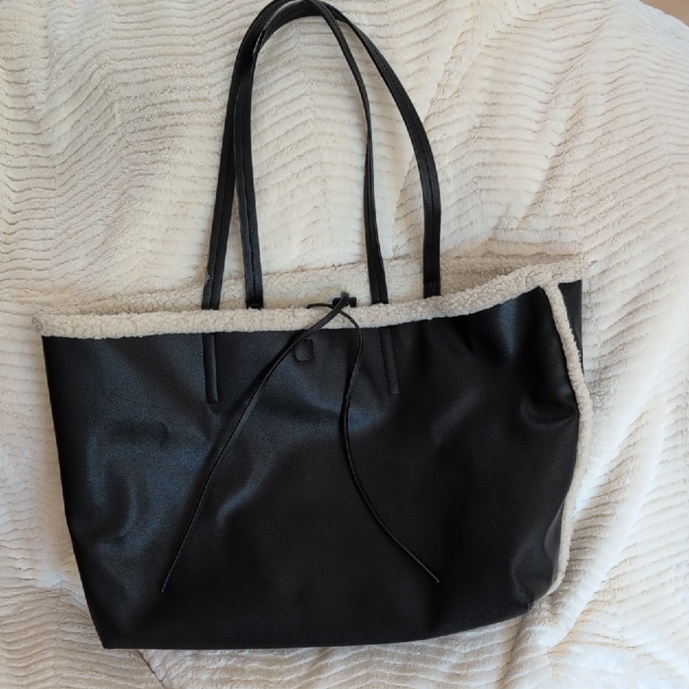 Elegant Black and Cream Tote Bag